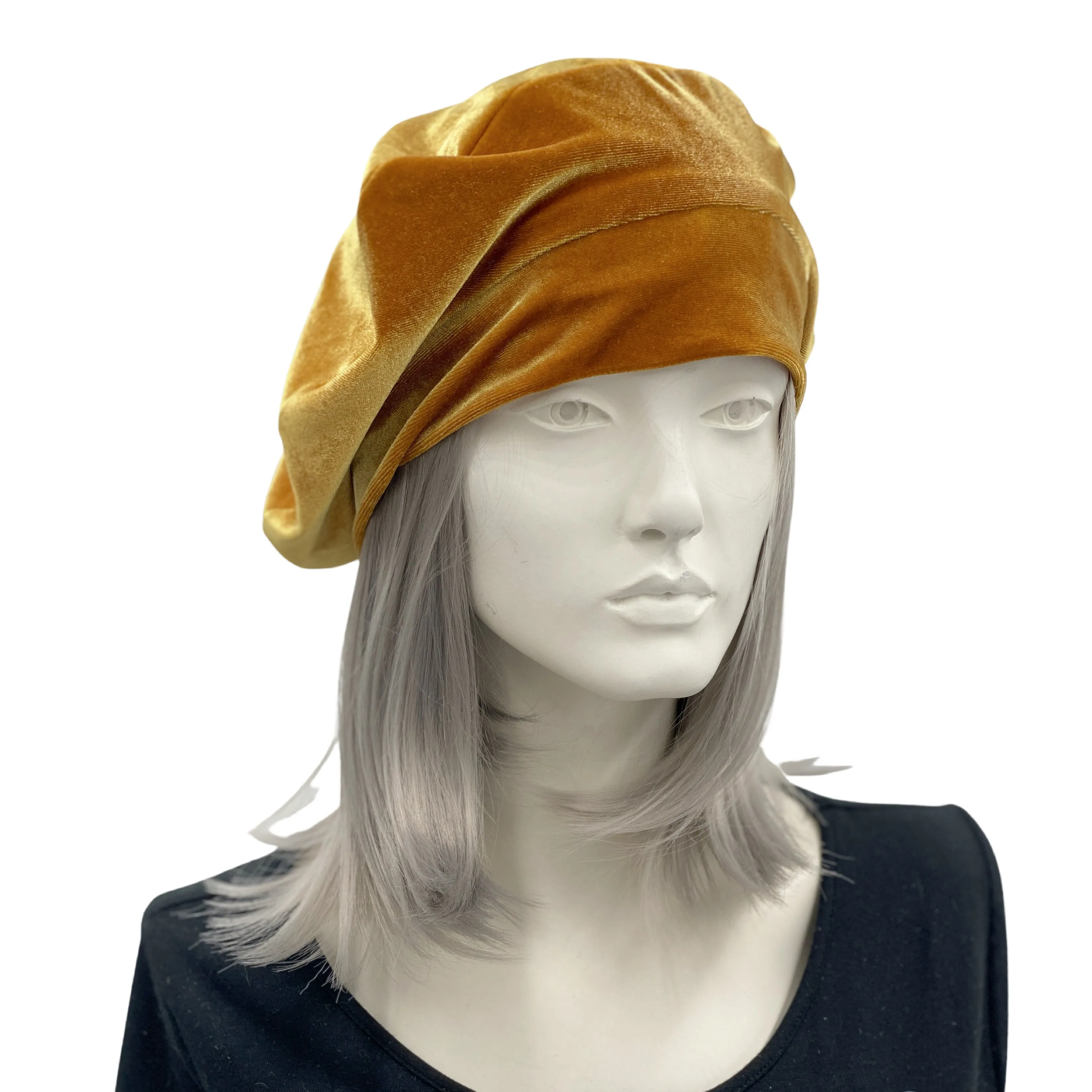 Gold Velvet Beret