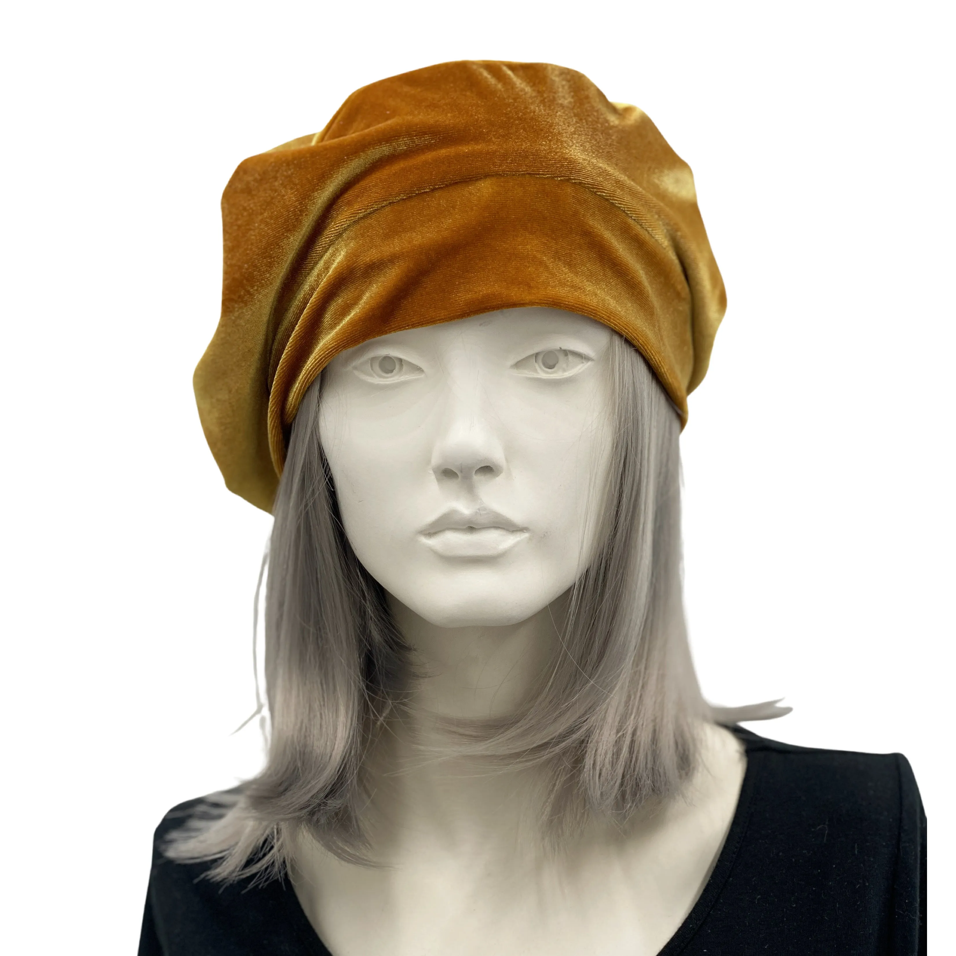 Gold Velvet Beret