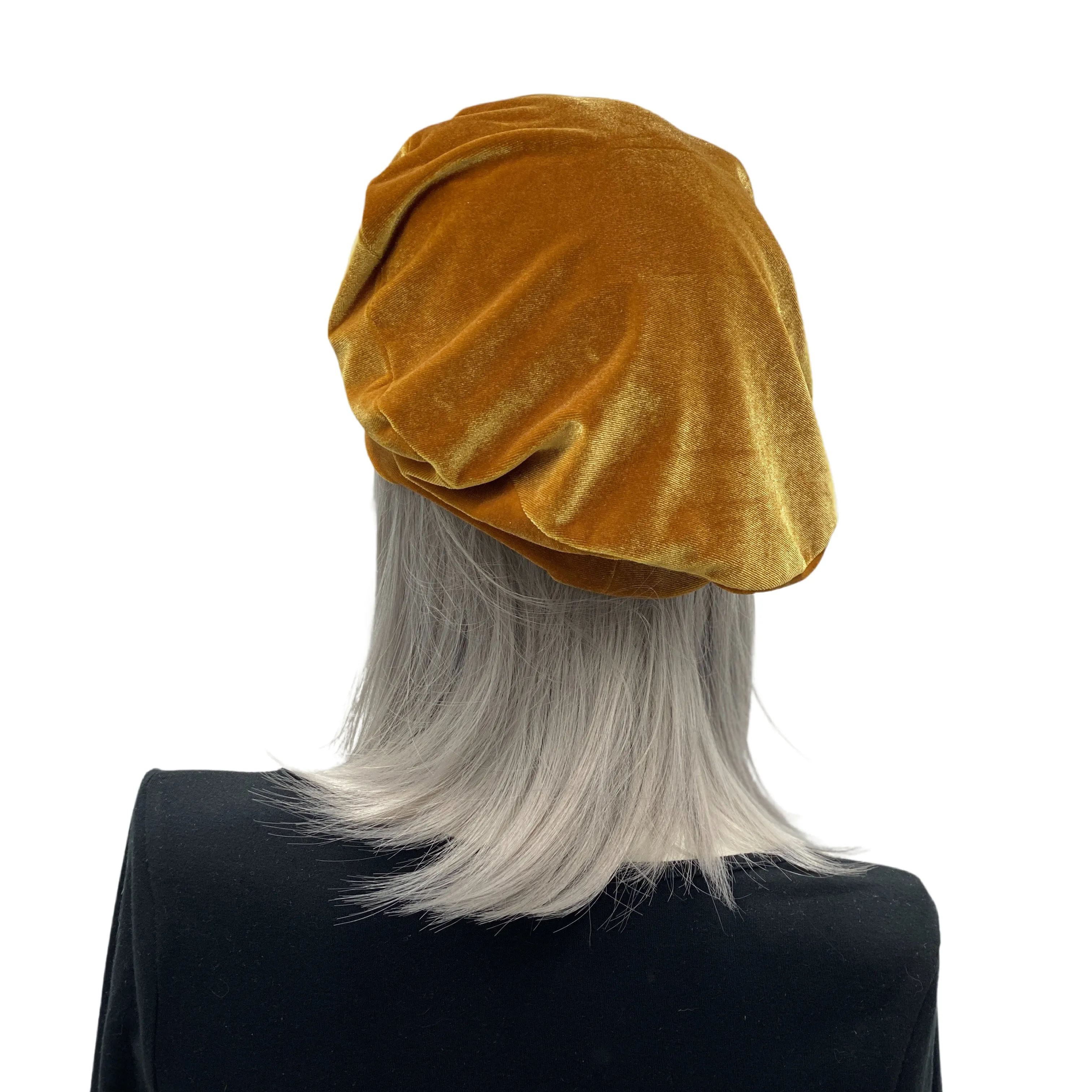 Gold Velvet Beret