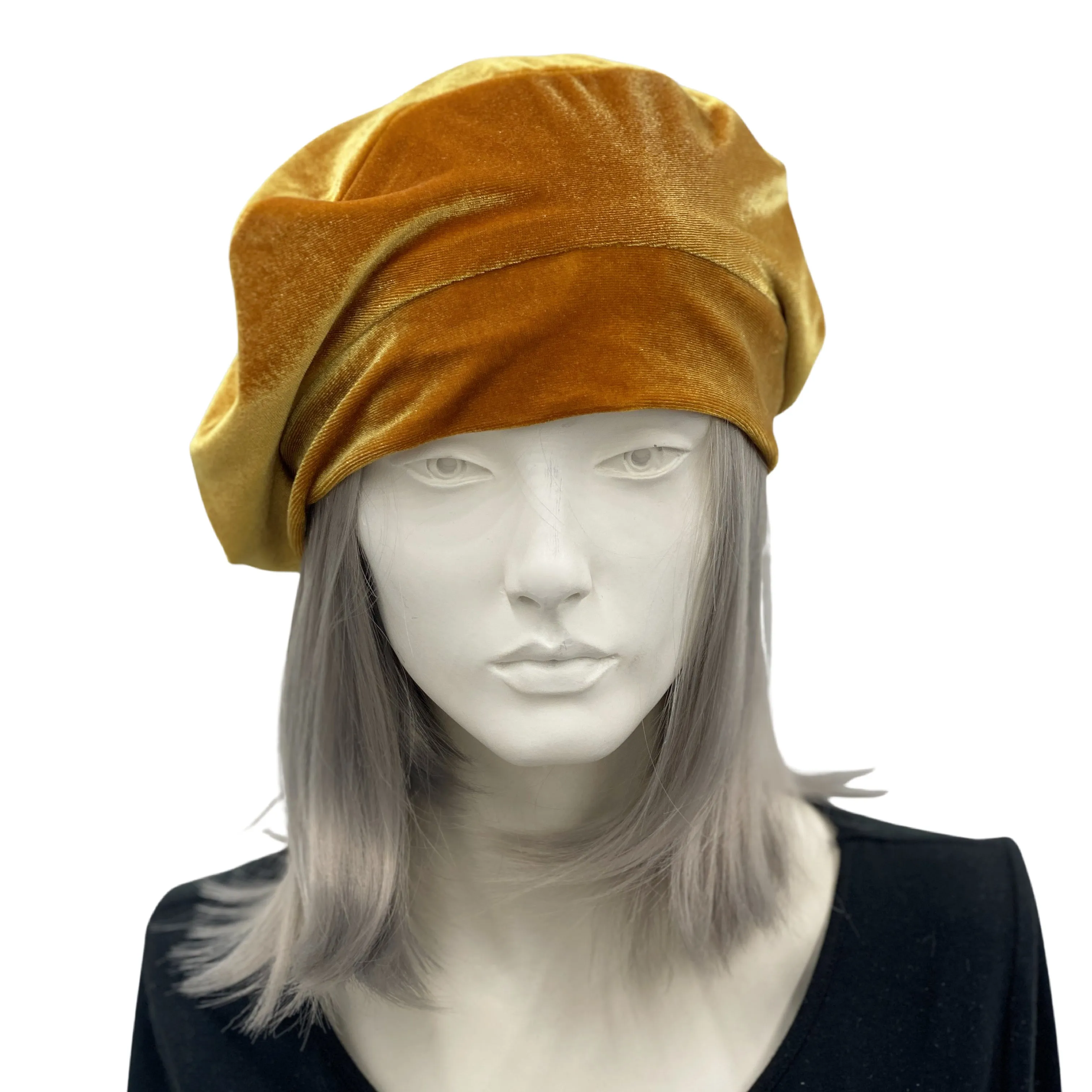 Gold Velvet Beret