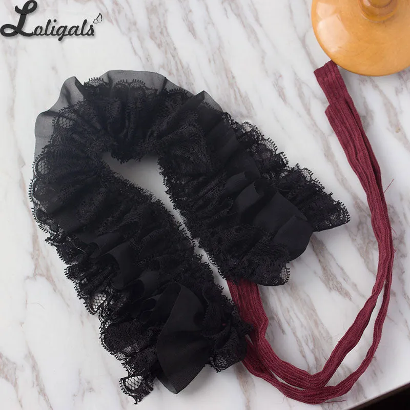 Gothic Burgundy Lolita Headpiece Corduroy Headwear & Beret