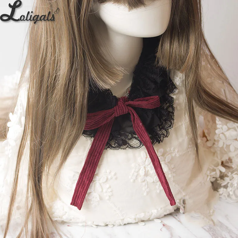 Gothic Burgundy Lolita Headpiece Corduroy Headwear & Beret