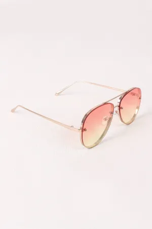 Gradient Double Bridge Aviator Sunglasses