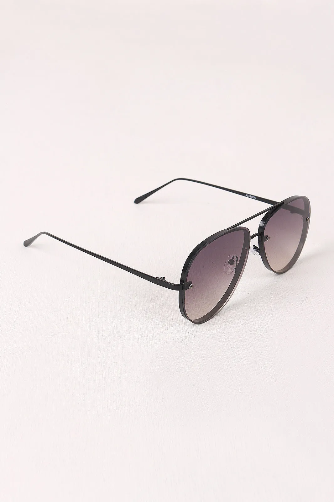 Gradient Double Bridge Aviator Sunglasses