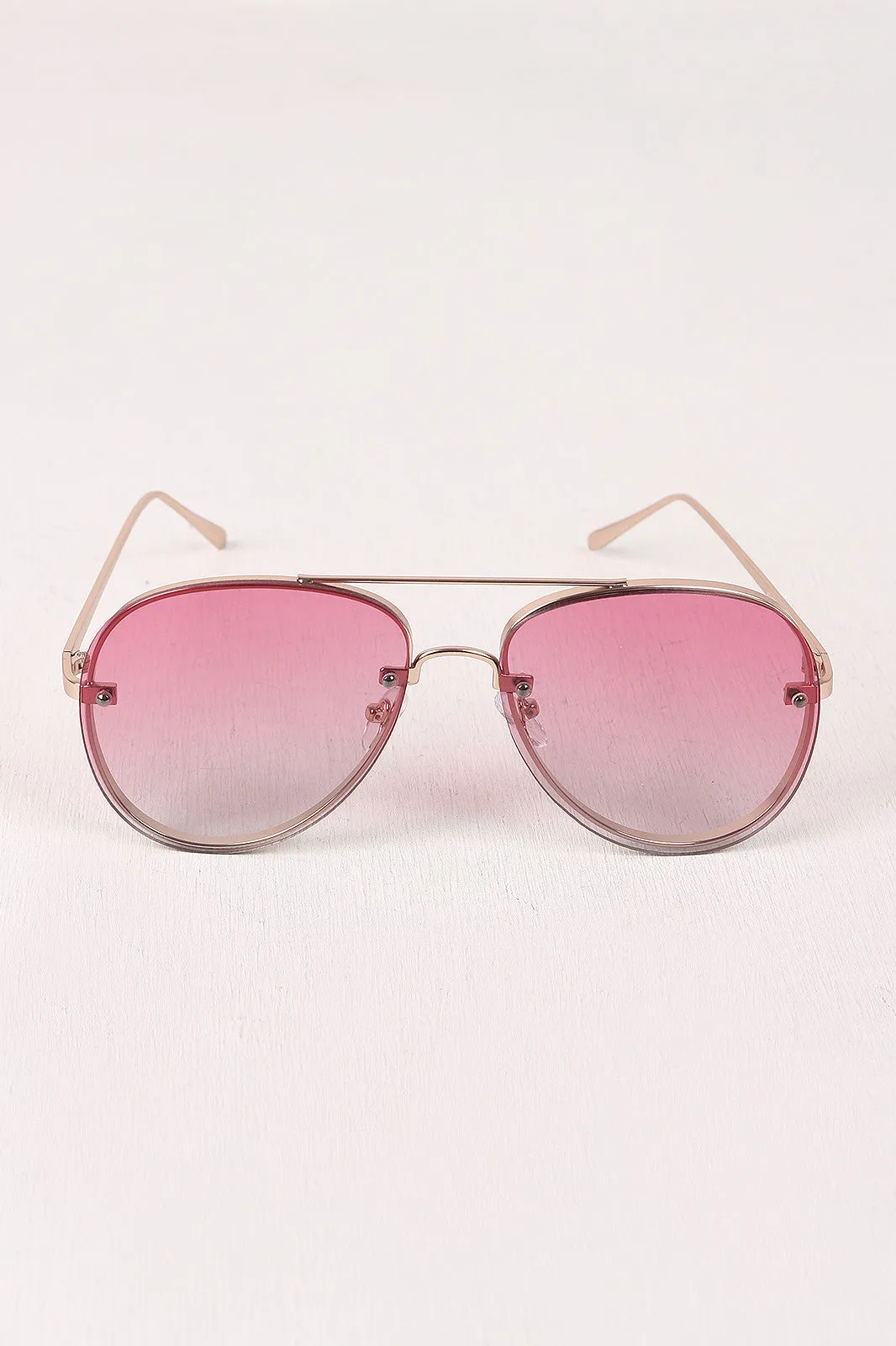 Gradient Double Bridge Aviator Sunglasses