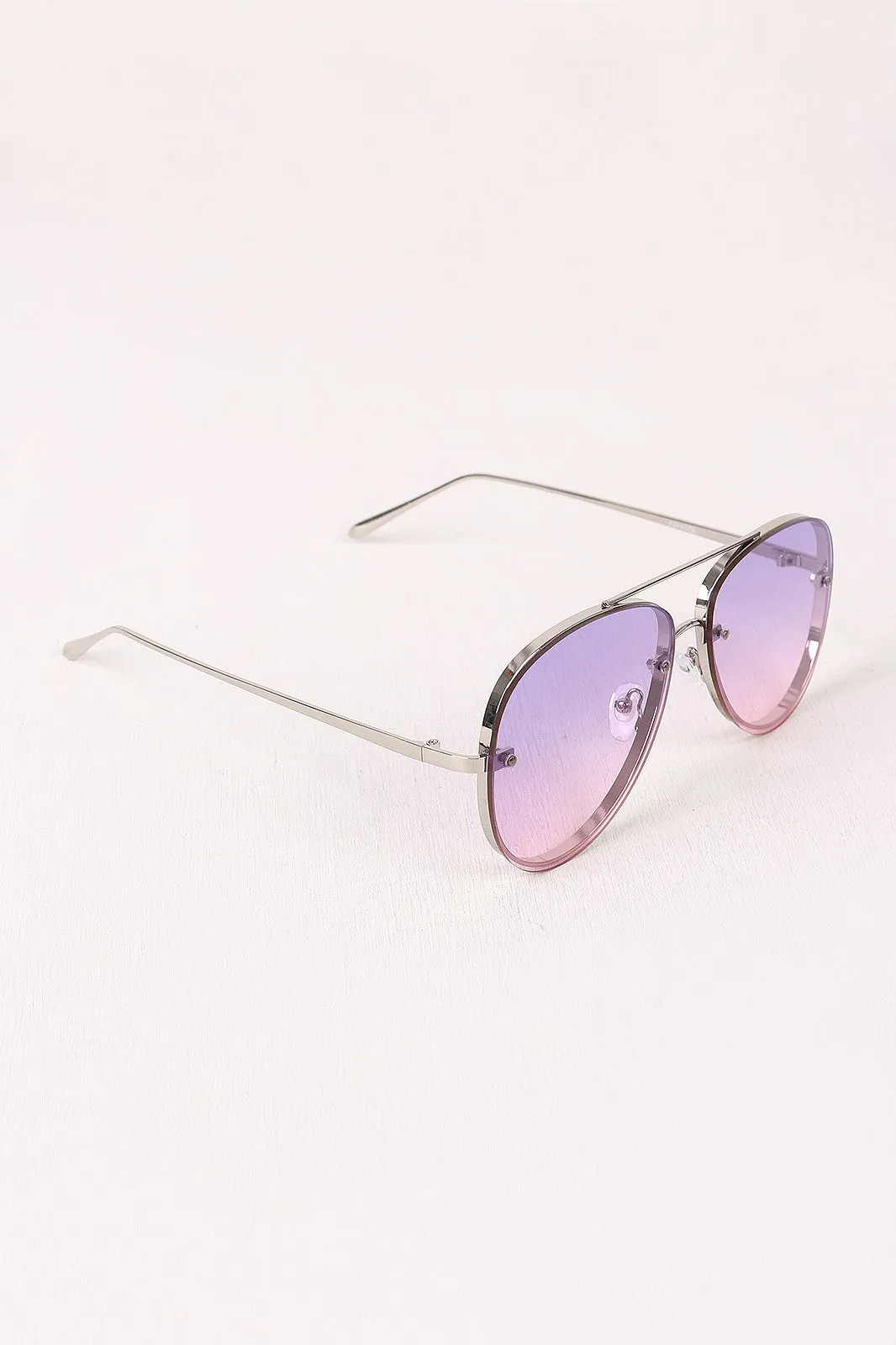 Gradient Double Bridge Aviator Sunglasses