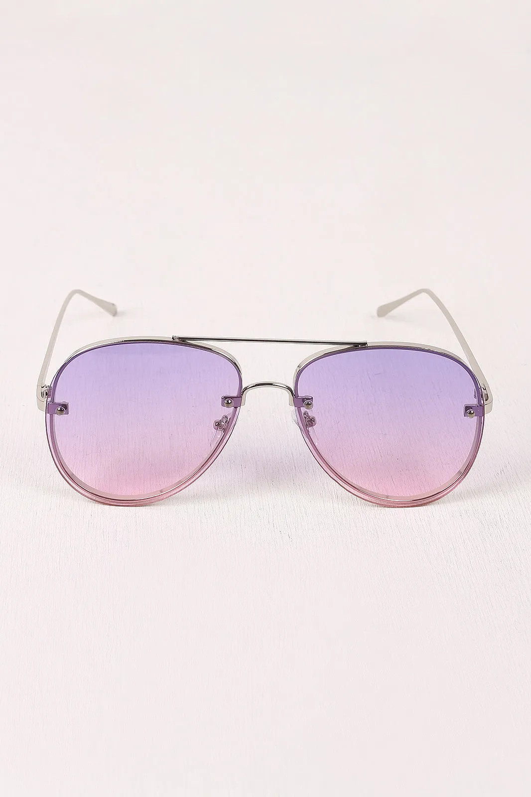 Gradient Double Bridge Aviator Sunglasses