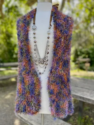 Hand Knitted Scarf for Women, Soft Eyelash Fur