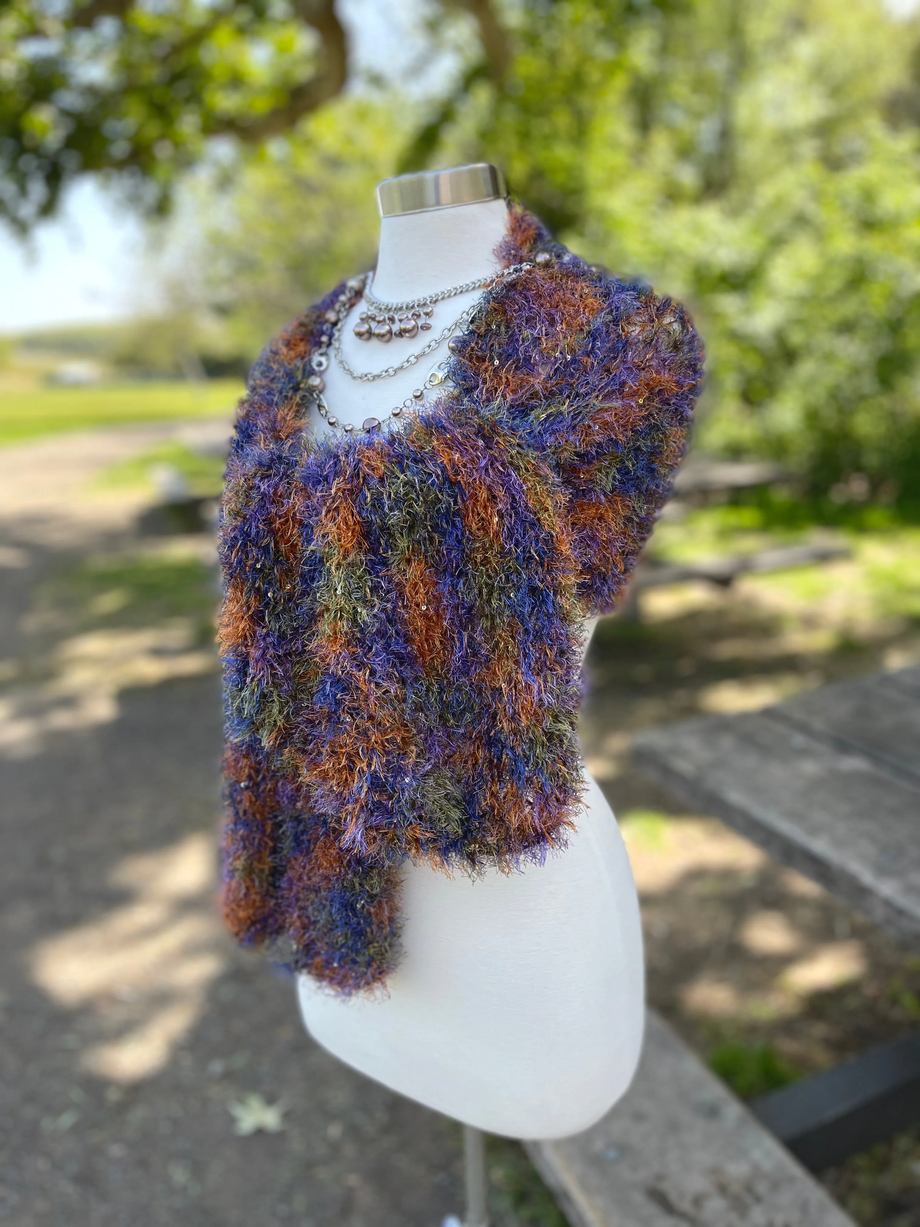 Hand Knitted Scarf for Women, Soft Eyelash Fur