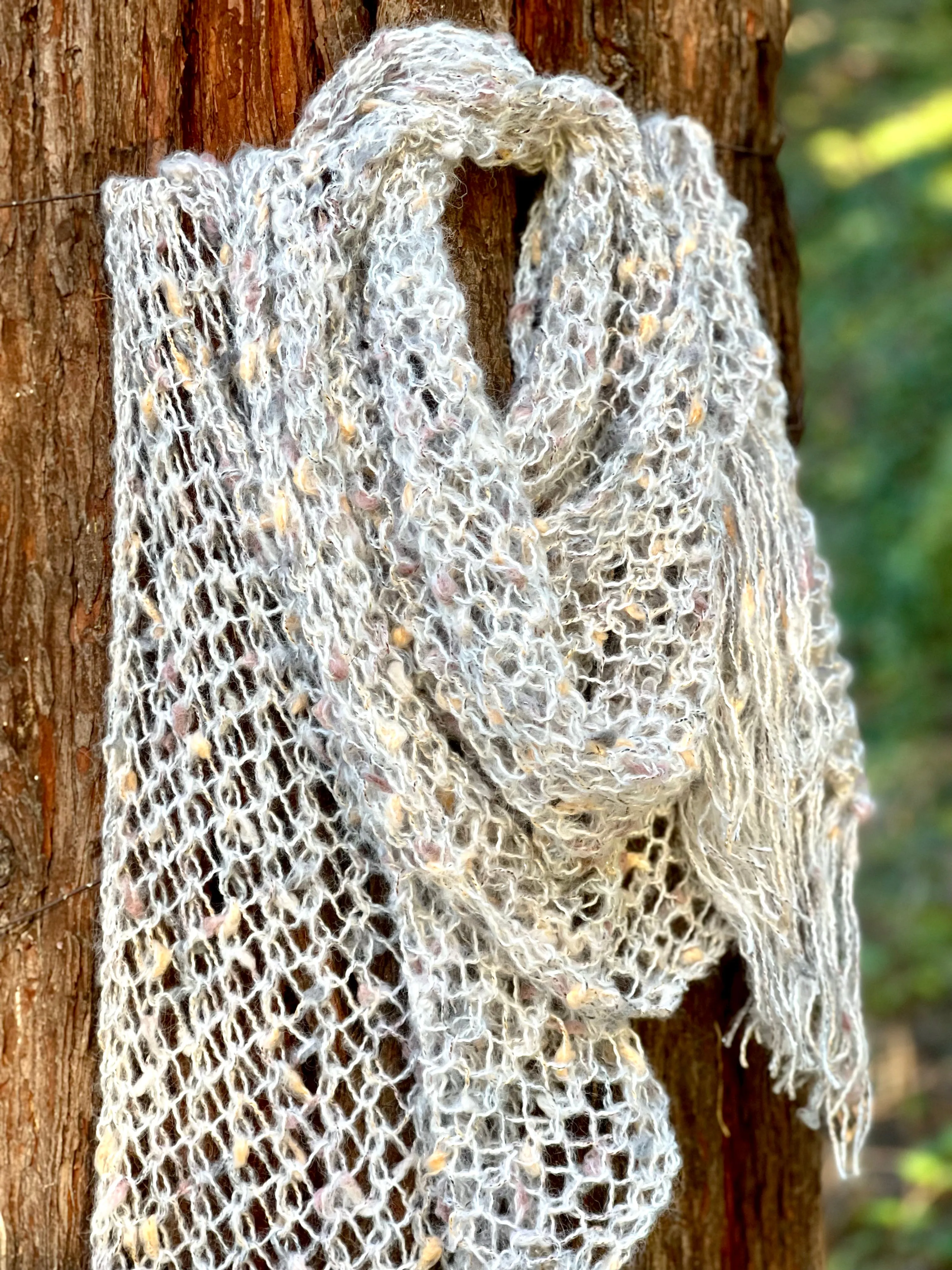 Hand Openwork Knitted Scarf for Women