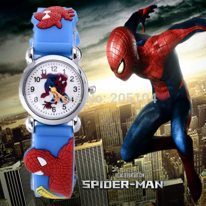 hot sale spiderman watch kids watches 3d rubber kids cartoon watch baby spiderman clock children's watches saat relogio reloj