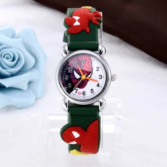 hot sale spiderman watch kids watches 3d rubber kids cartoon watch baby spiderman clock children's watches saat relogio reloj