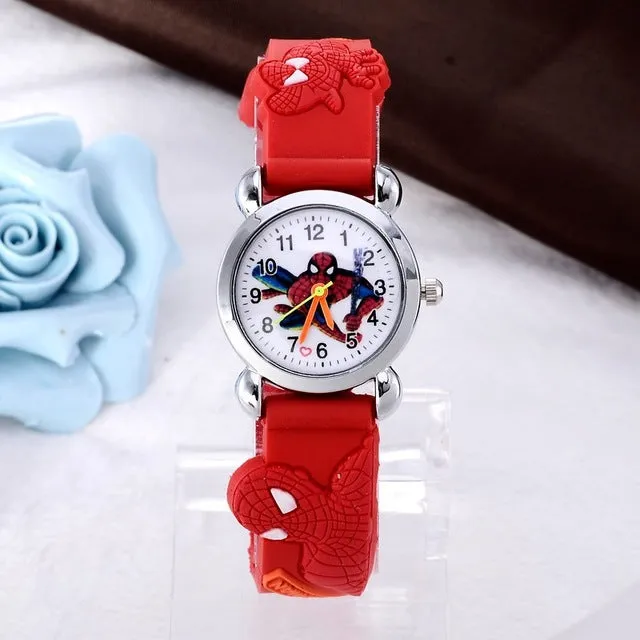 hot sale spiderman watch kids watches 3d rubber kids cartoon watch baby spiderman clock children's watches saat relogio reloj