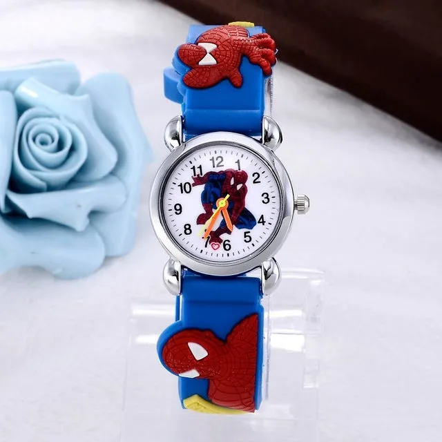 hot sale spiderman watch kids watches 3d rubber kids cartoon watch baby spiderman clock children's watches saat relogio reloj