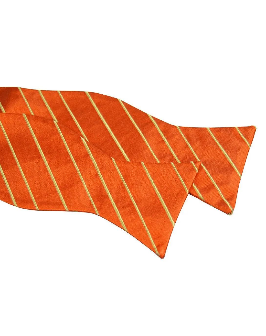 Jaffa Orange and Gold Striped Silk Bow Tie Set