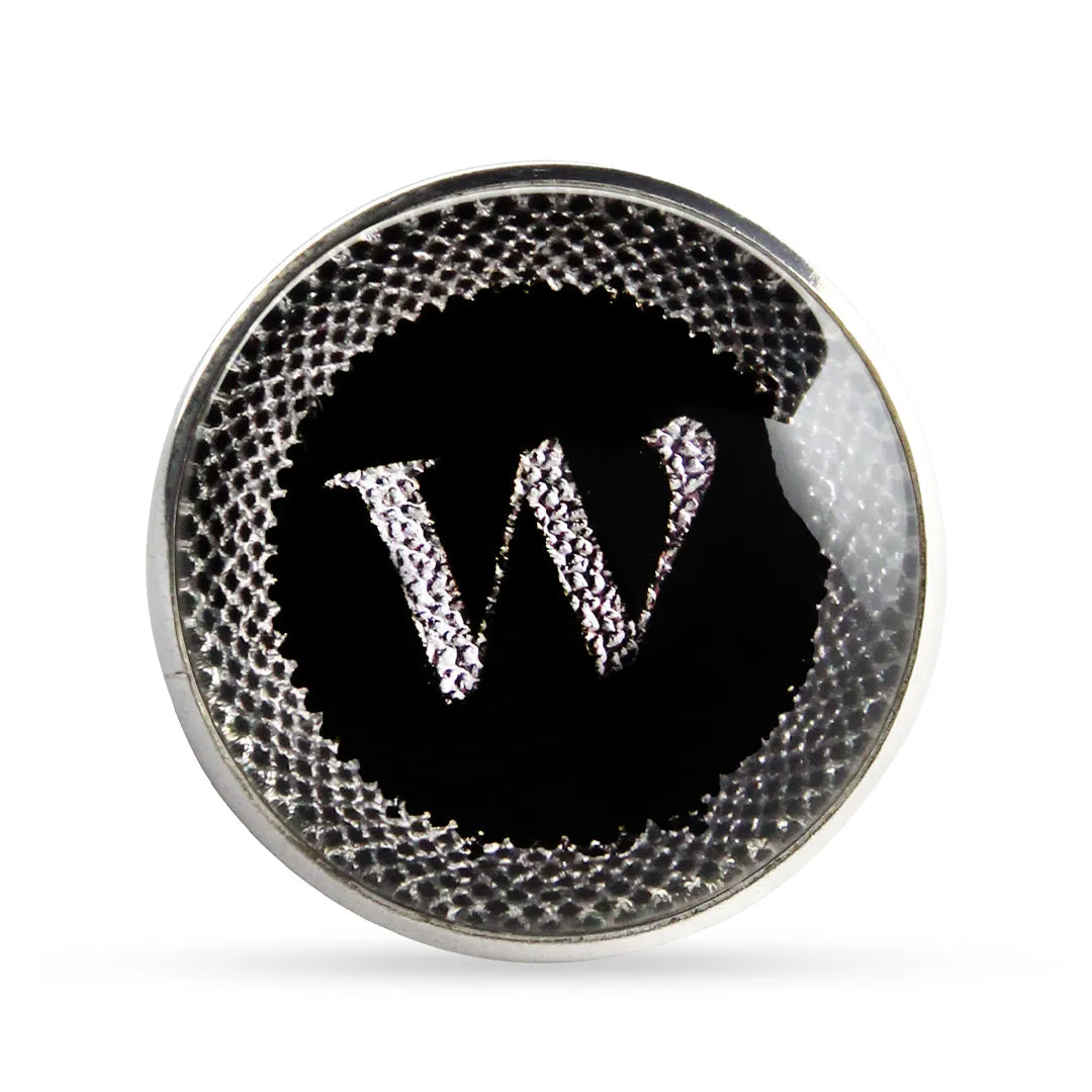 Kavove Alphabet 'W' Black Colour Lapel Pin