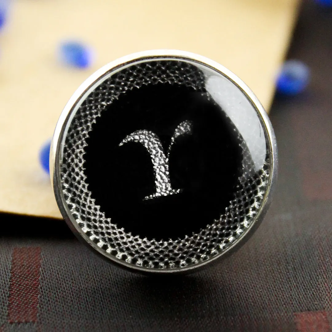 Kavove Alphabet 'Y' Black Colour Lapel Pin