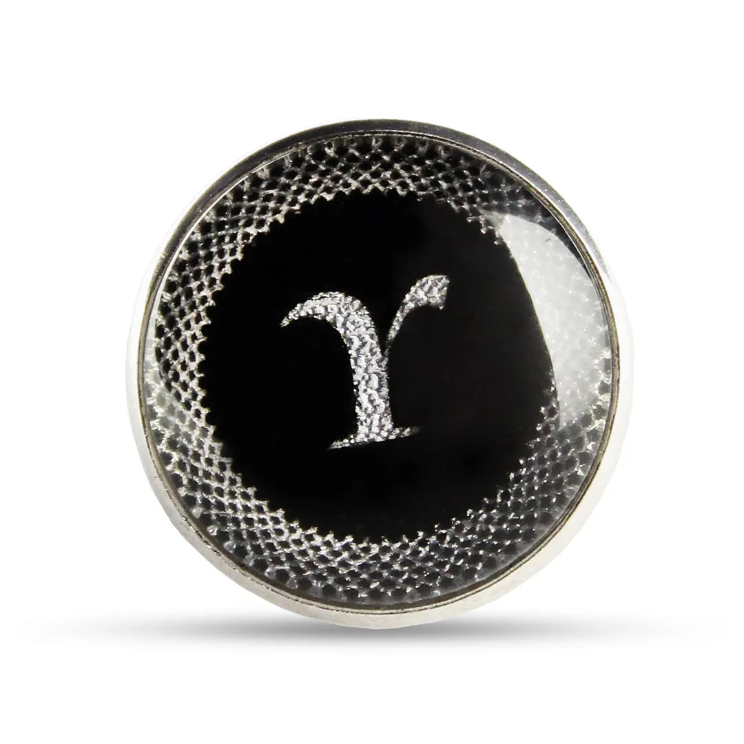 Kavove Alphabet 'Y' Black Colour Lapel Pin