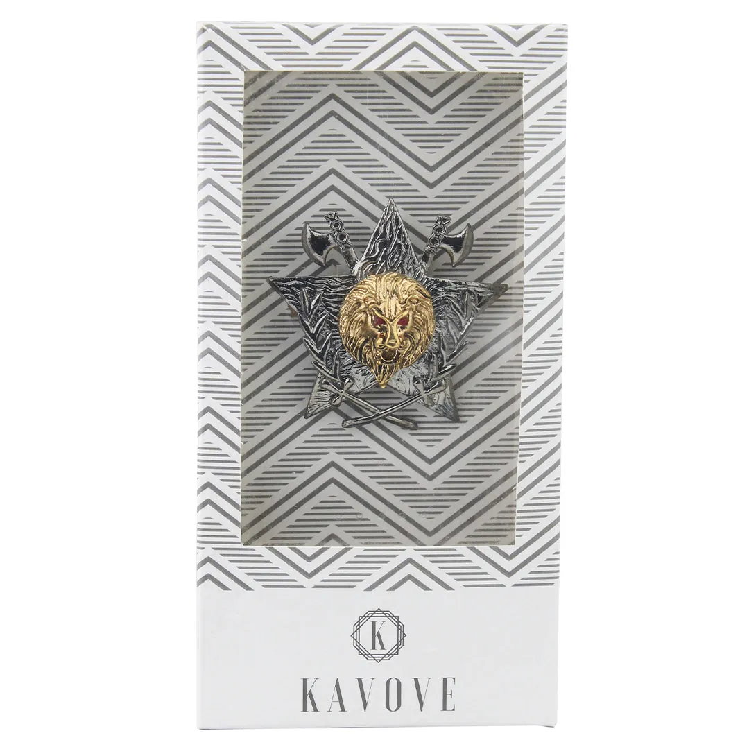 Kavove Lion's Valor Dark Grey Colour Lapel Pin