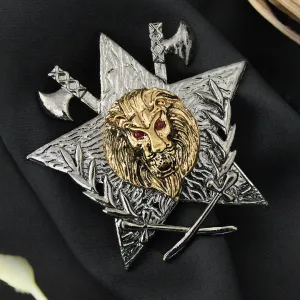 Kavove Lion's Valor Dark Grey Colour Lapel Pin