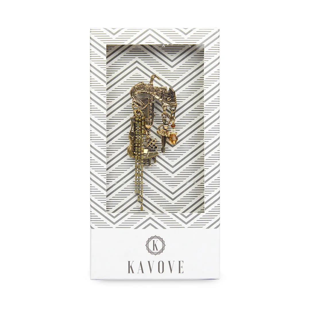 Kavove The Musical Saphire Golden Colour Brooch