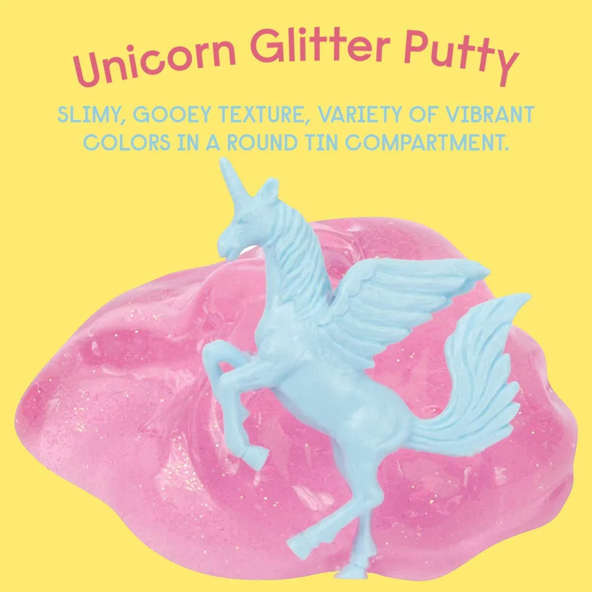 Kicko Unicorn Glitter Putty - 4 Pack - 2.25 Inch - for Kids, Sensory Play, Stress Relief