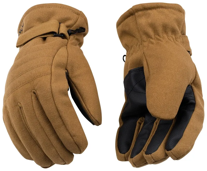 Kinco 1170-XL Ski Gloves, XL, Wing Thumb, Hook-and-Loop Cuff, Canvas, Brown :PR: QUANTITY: 1