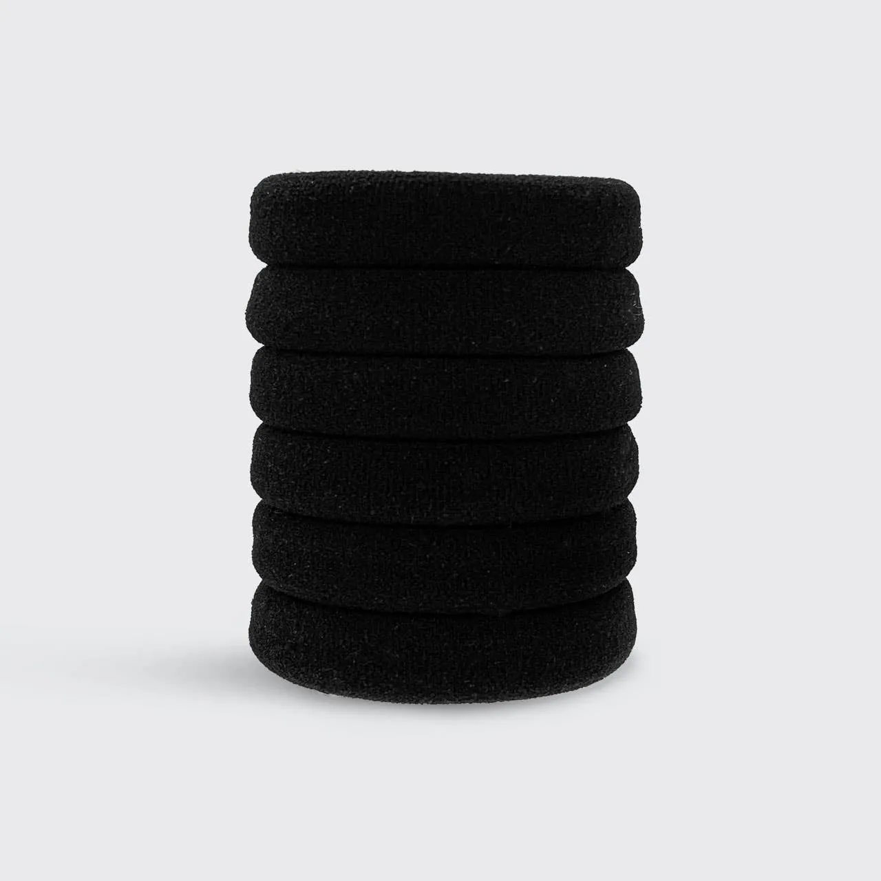 Kitsch Recycled Nylon Thick Hair Elastics 6pc Set- Black