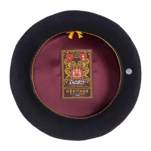 *Laulhere-France CAMPAN/ARNAGA 10" French Anglo Basque Wool Beret with Leather Sweatband, Style# 975