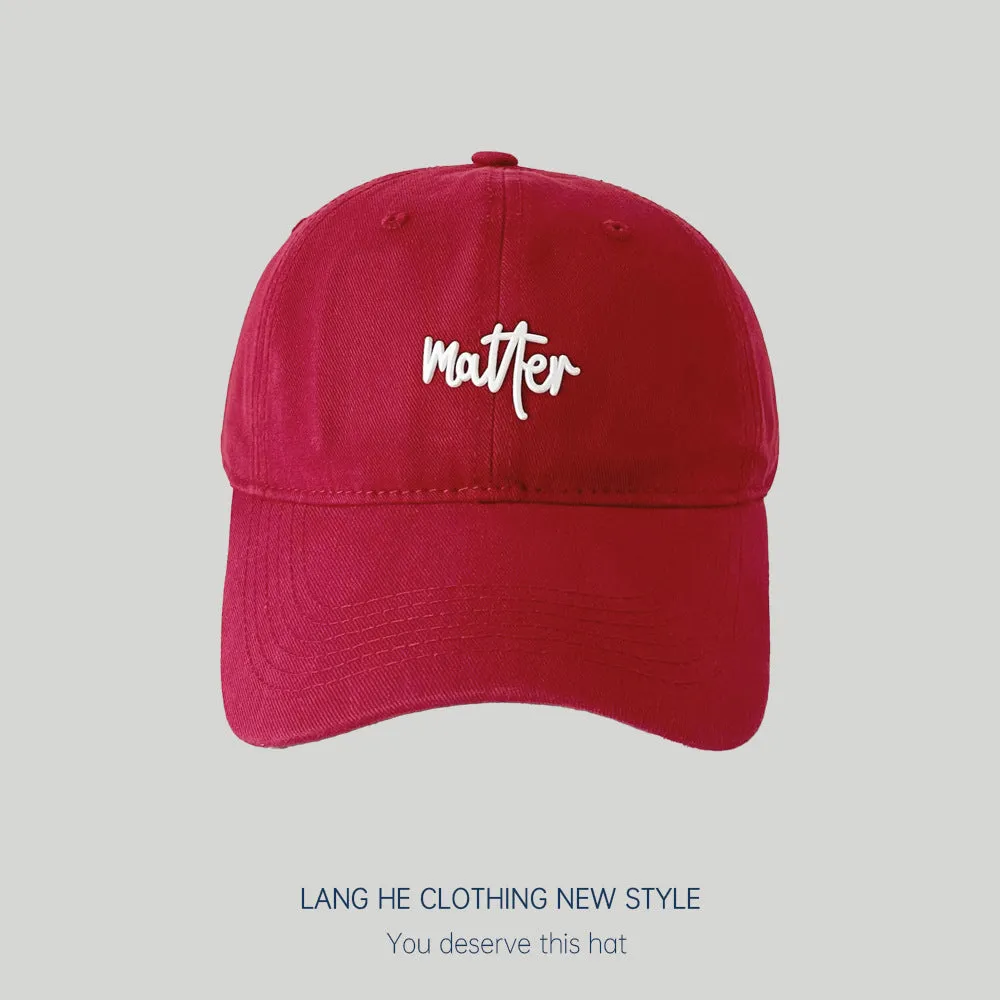 Letter matter baseball cap spring and summer fashion versatile men's and women's parent-child children's sun protection duck cap