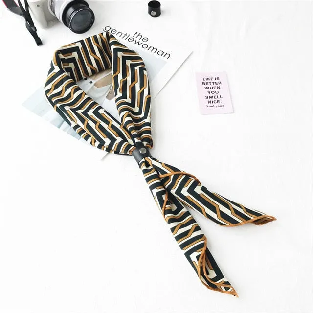 Line fashion printed silk fabric charming texture high-grade temperament spring and autumn simple fashion ladies scarf