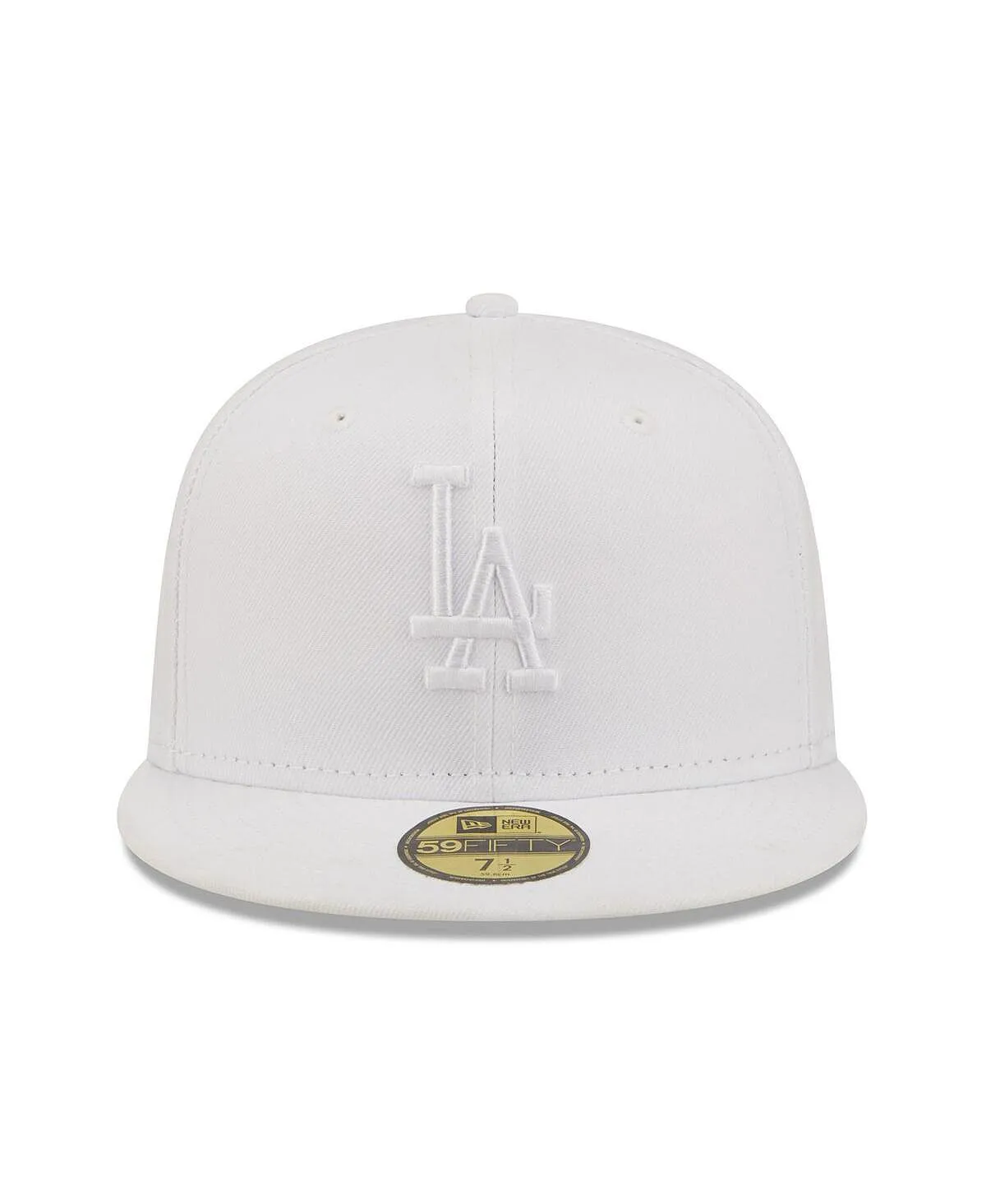 Los Angeles Dodgers Men's Fitted Cap White on White 59FIFTY New Era