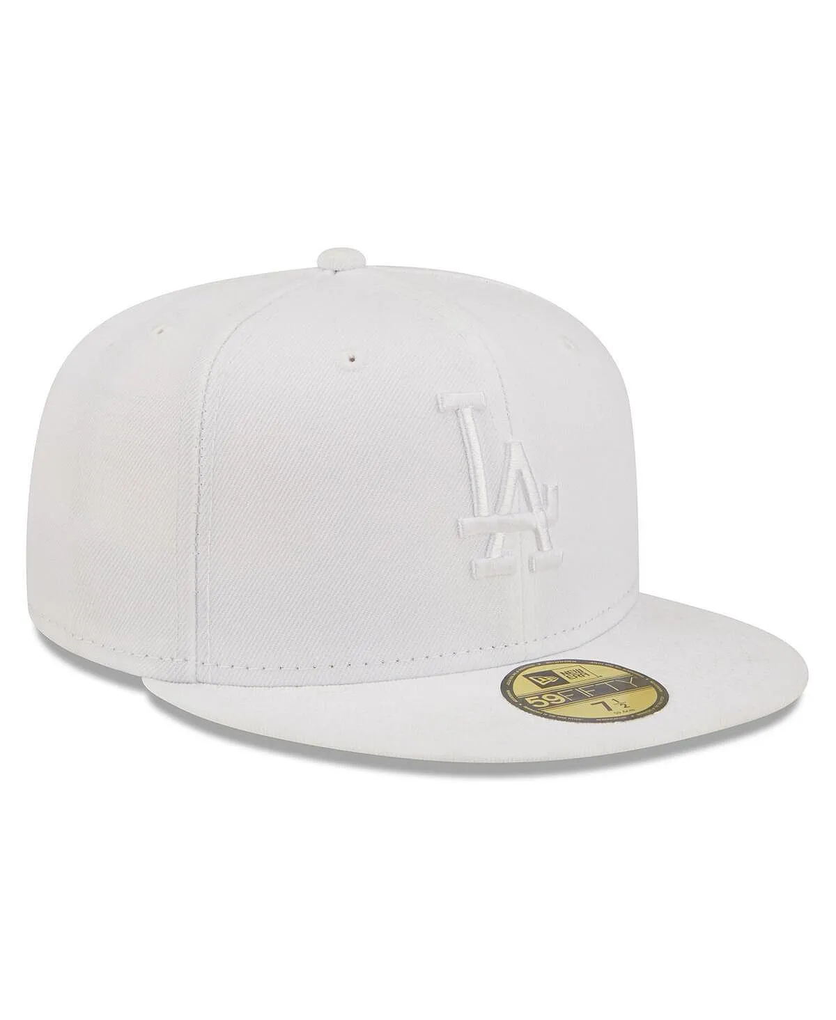 Los Angeles Dodgers Men's Fitted Cap White on White 59FIFTY New Era