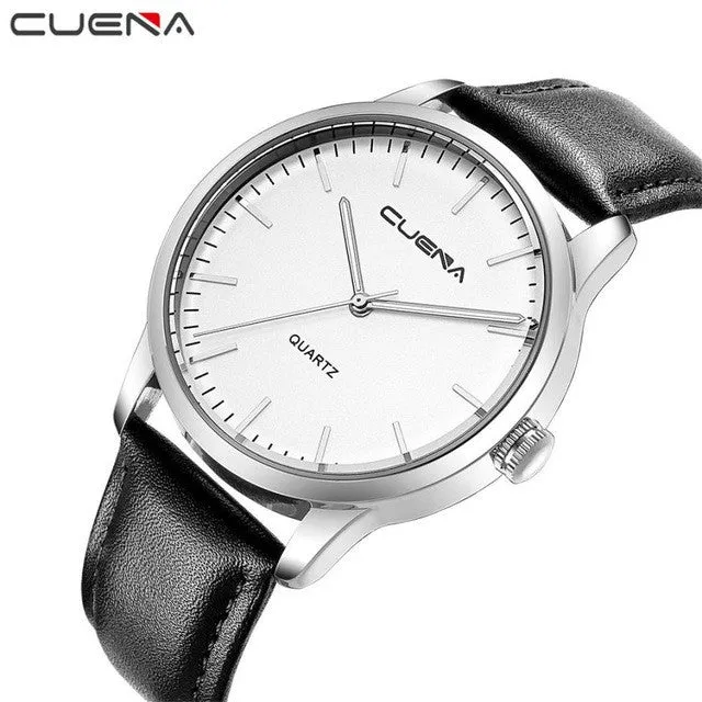 Luxury Brand Faux Leather Analog Wrist Watch For Men