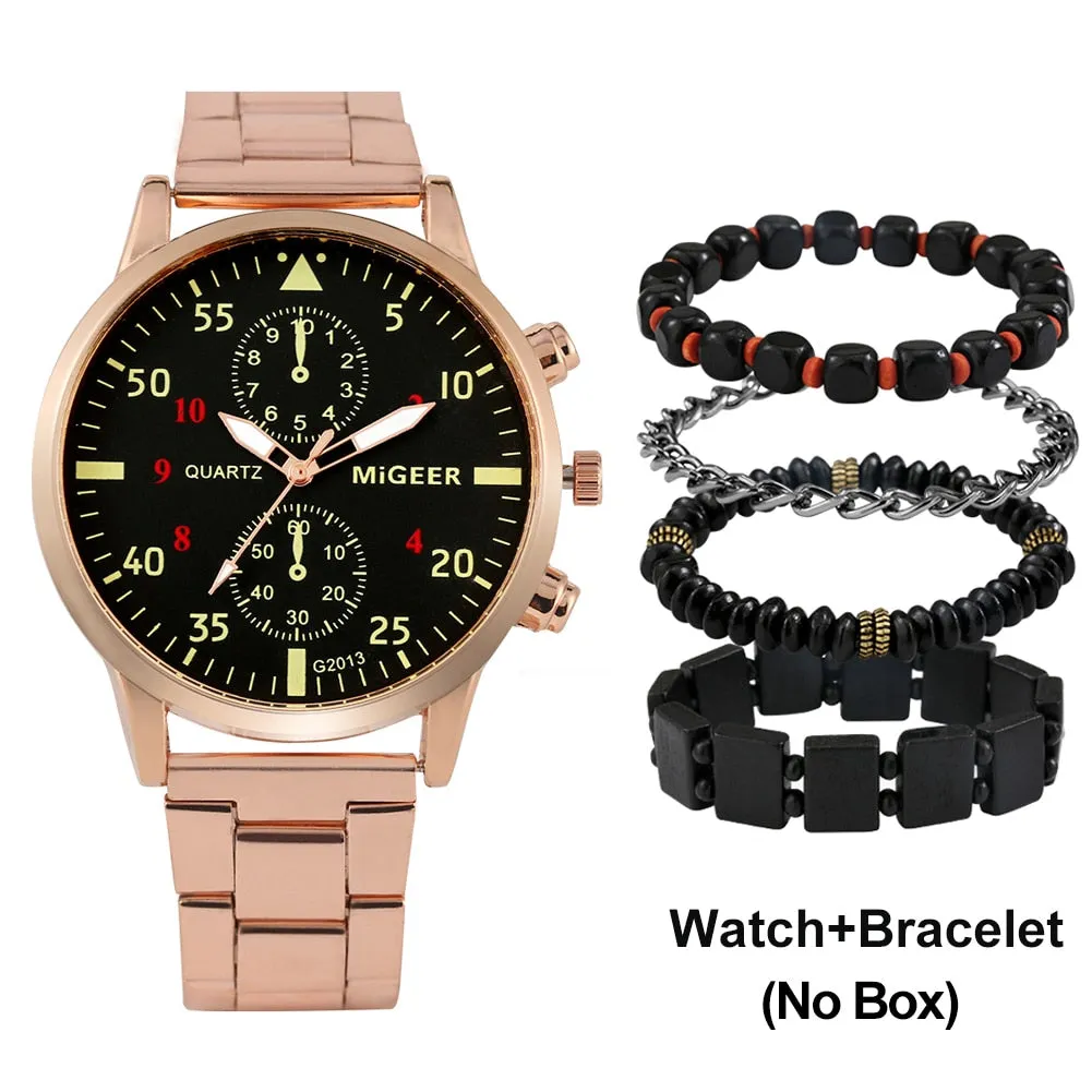 Luxury Watch and Bracelet Wrist Watche Set