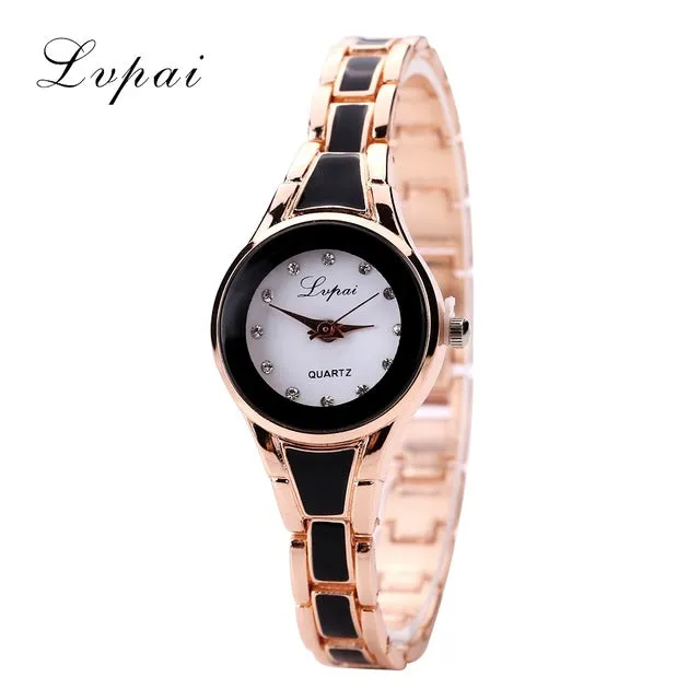 Lvpai Brand Cheap New Fashion Luxury Golden Silver Gemstone Quartz Wristwatches Women Dress Ladies Casual Quartz Watches