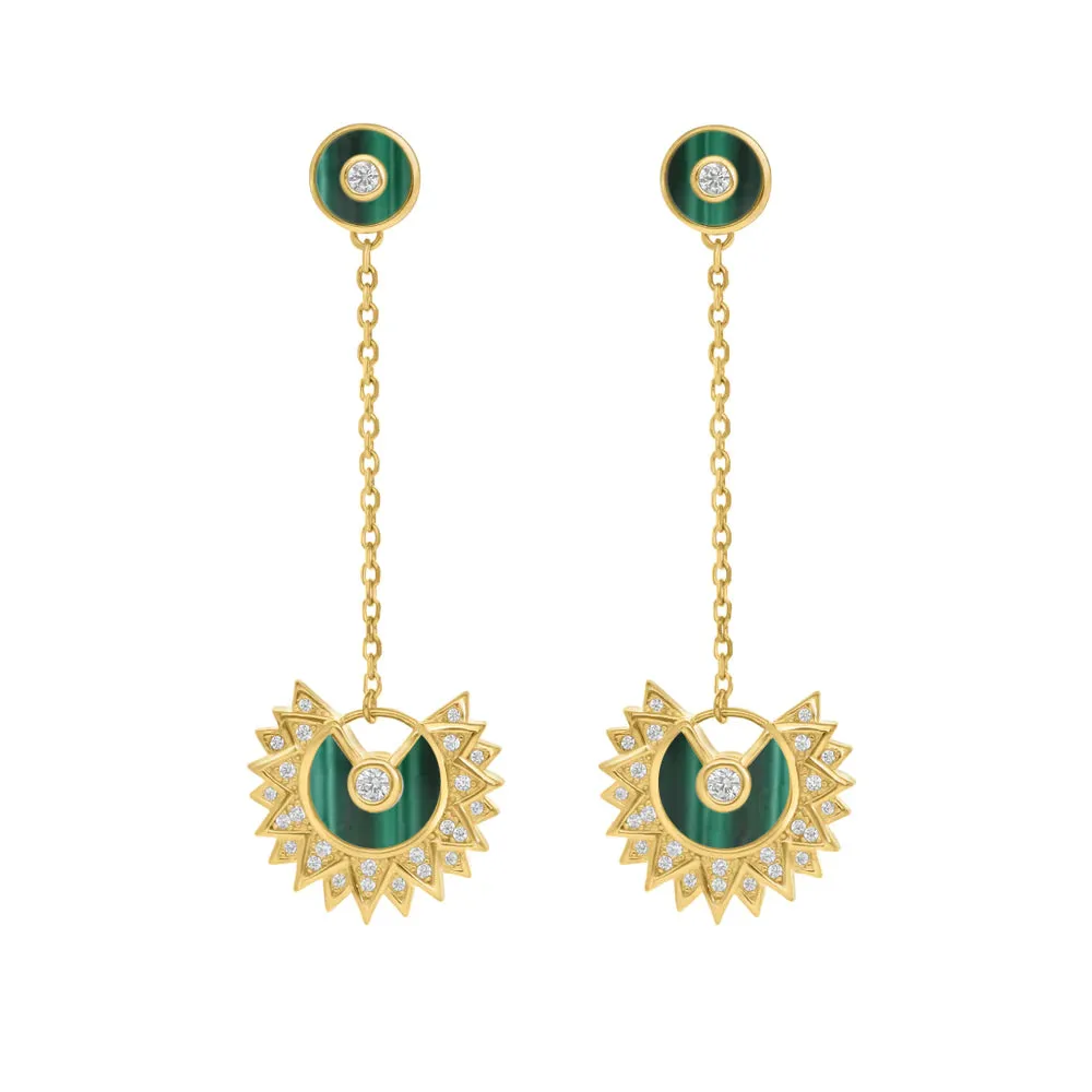 Malachite Sunshine earring