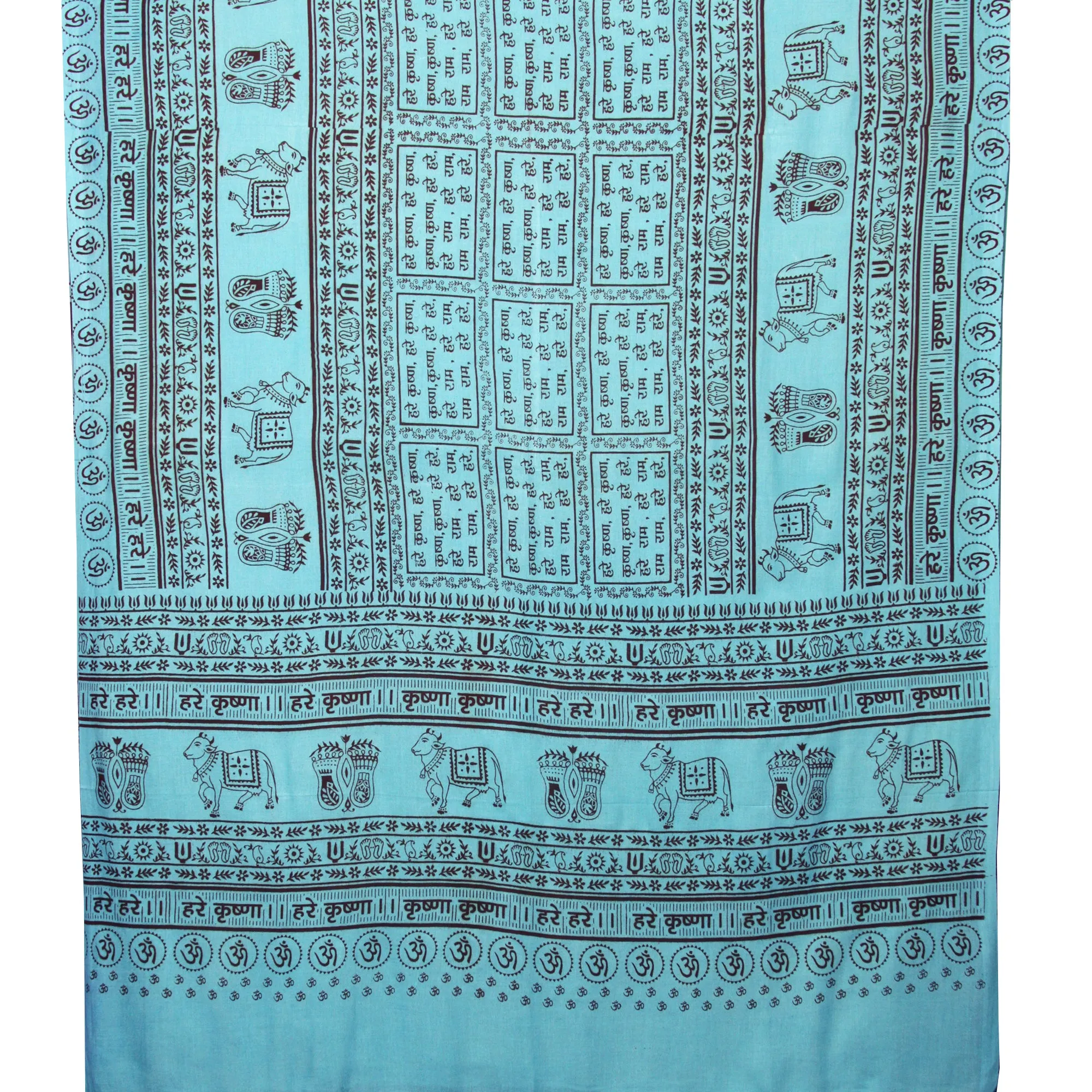 Meditation Yoga Prayer Shawl - Maha Mantra - Turquoise Large