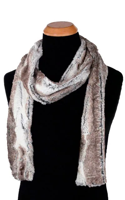 Men's Classic Scarf - Luxury Faux Fur in Birch