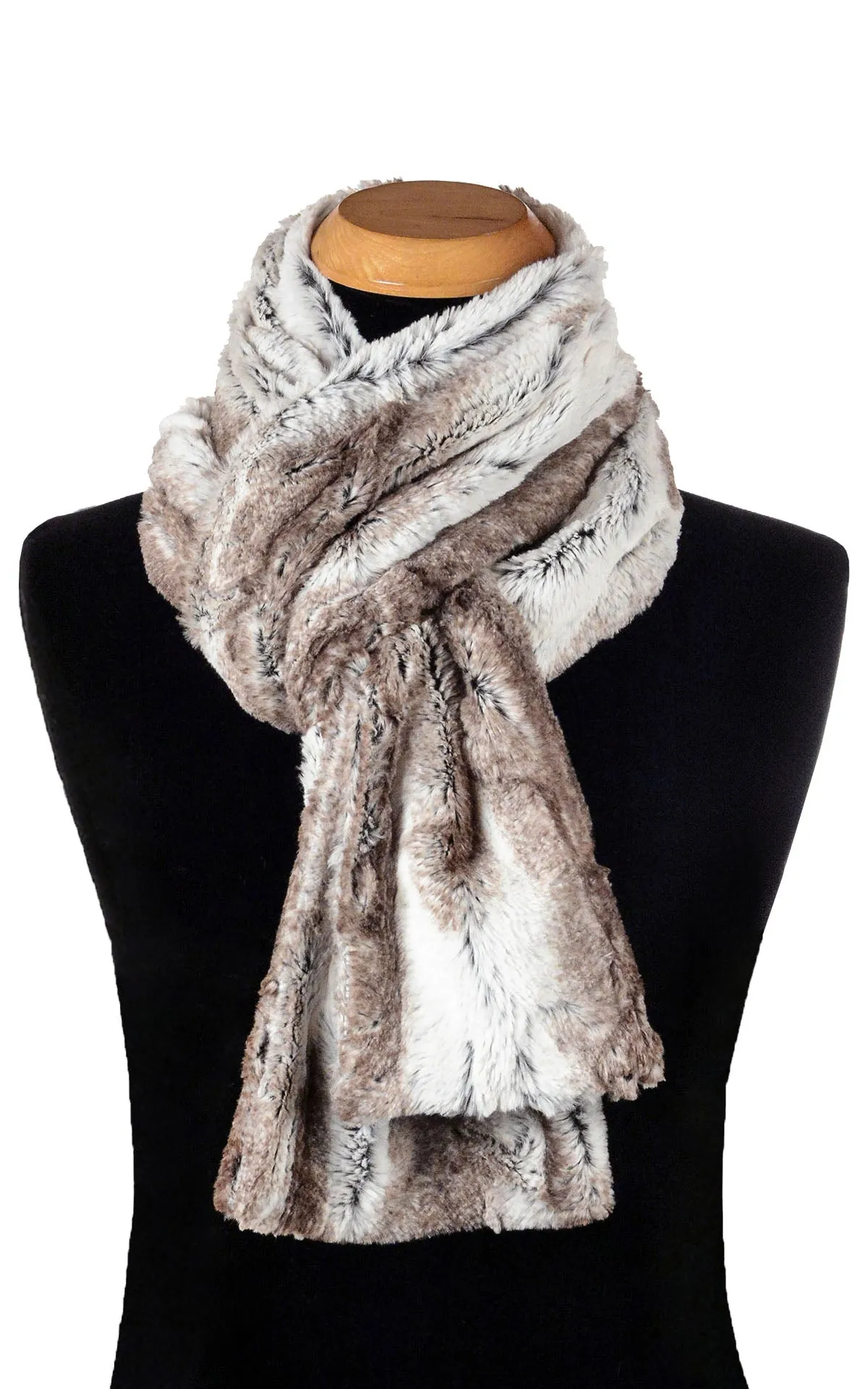 Men's Classic Scarf - Luxury Faux Fur in Birch