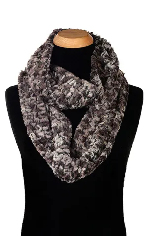 Men's Infinity Scarf - Luxury Faux Fur in Calico