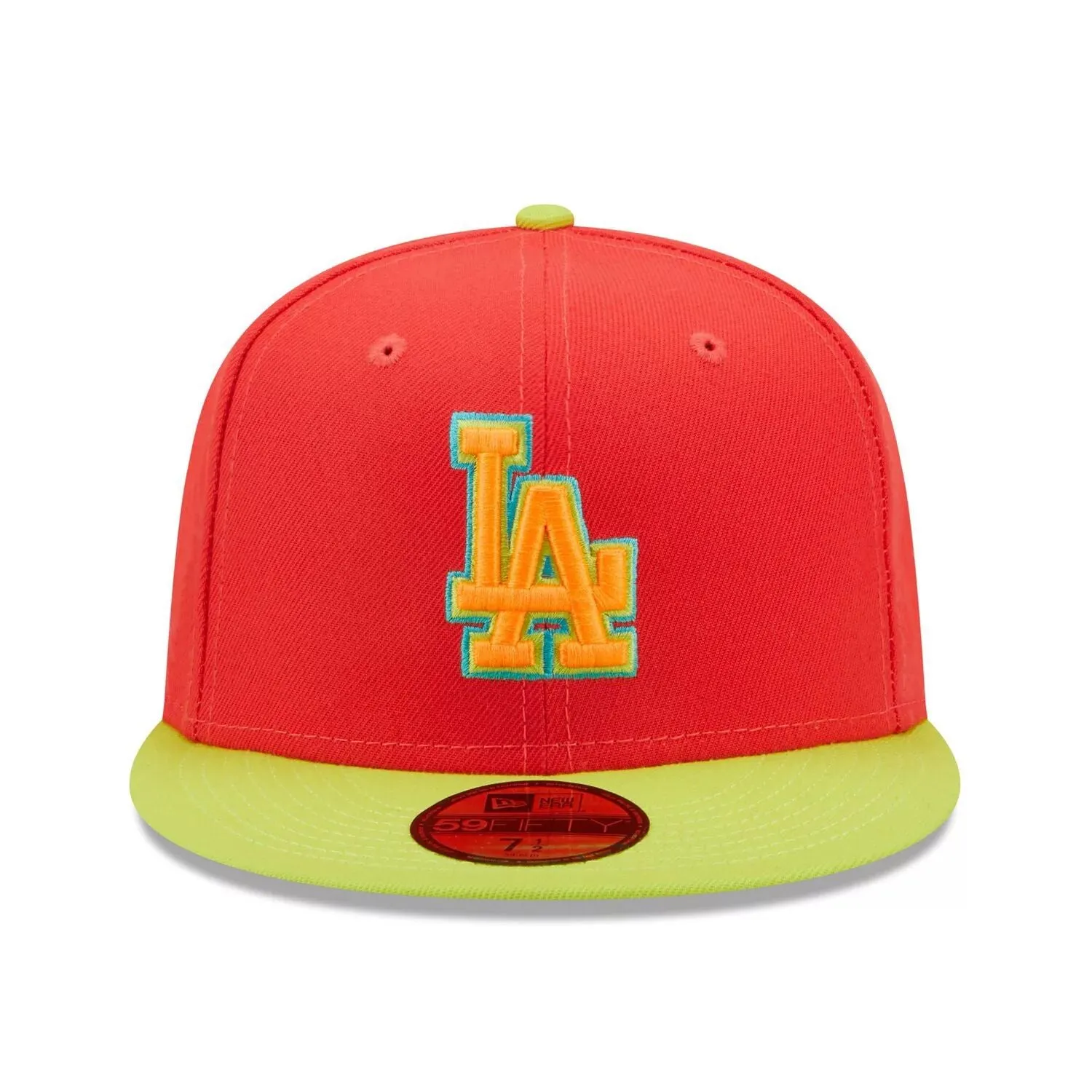 Men's New Era Cap Red/Neon Green Los Angeles Dodgers 1978 World Series Lava Highlighter Combo 59FIFTY Fitted Hat