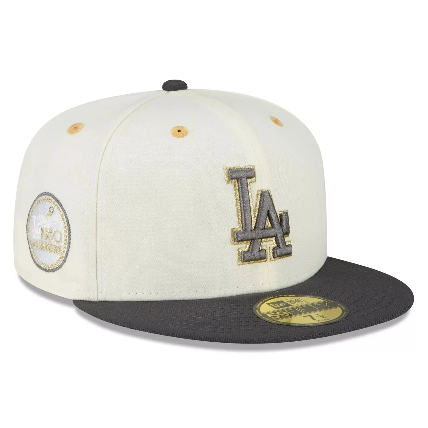 Men's New Era Cap White/Charcoal Los Angeles Dodgers 1980 MLB All-Star Game Chrome 59FIFTY Fitted Hat