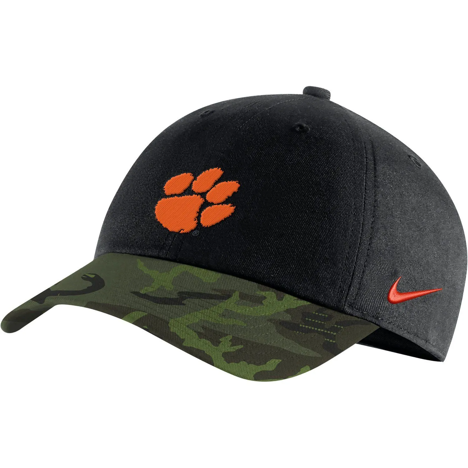 Men's Nike Clemson Tigers Veterans Day 2Tone Legacy91 Adjustable Cap Black/Camo