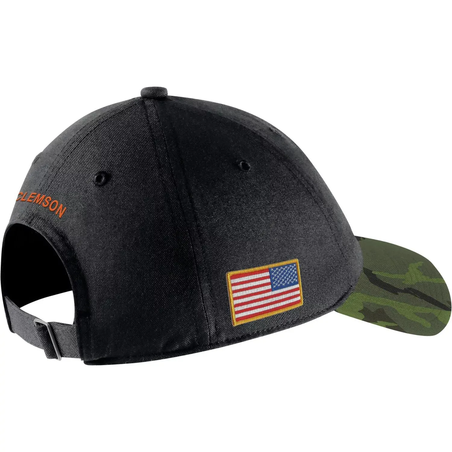 Men's Nike Clemson Tigers Veterans Day 2Tone Legacy91 Adjustable Cap Black/Camo