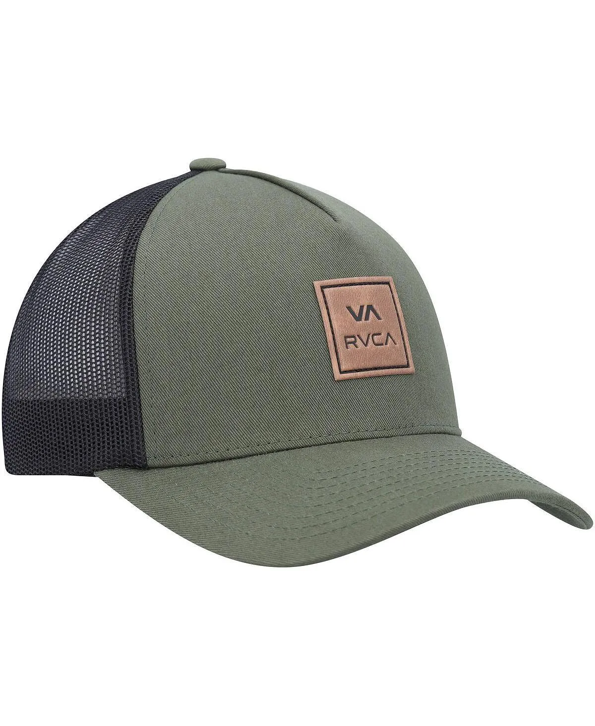 Men's Olive Black VA All The Way Trucker Snapback RVCA Cap