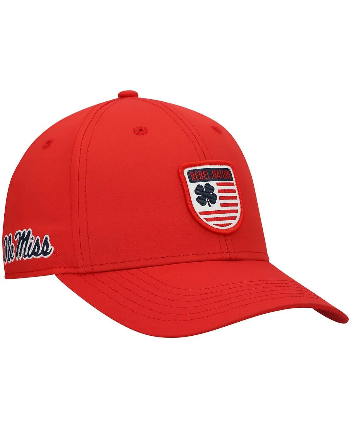 Men's Red Ole Miss Rebels Nation Shield Snapback Black Clover Cap