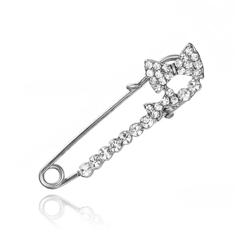 Mixed Style Rhinestone Safety Pin Brooches