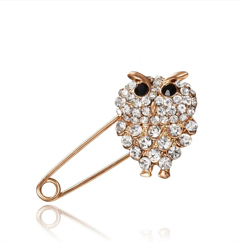 Mixed Style Rhinestone Safety Pin Brooches