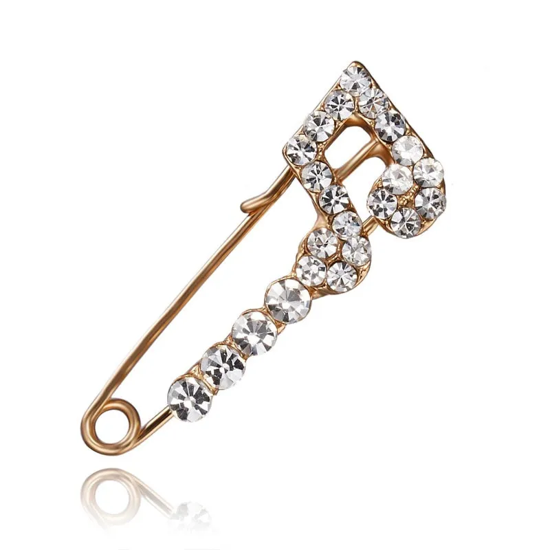 Mixed Style Rhinestone Safety Pin Brooches